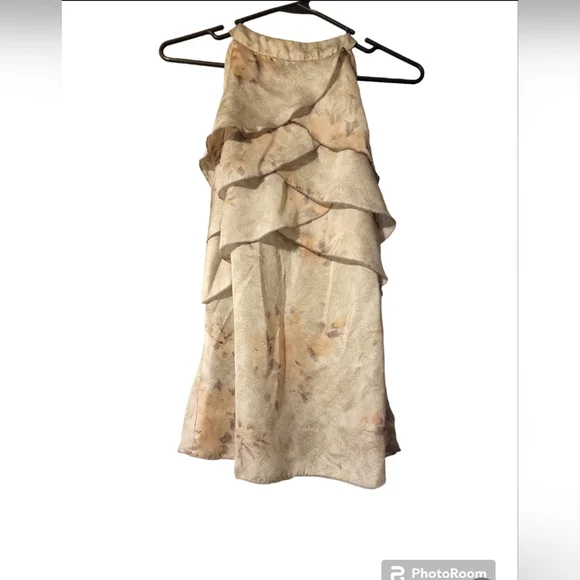 Silky ruffle sleeveless top - Picture 1 of 3